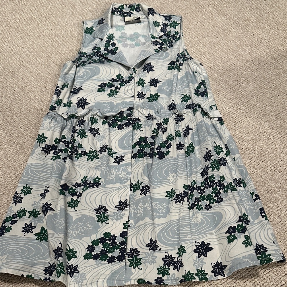 Tuckernuck Blue and Green Floral Midi Dress